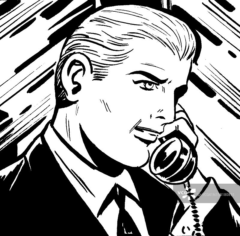 男子用电话交谈图片素材