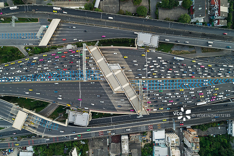 高速公路收费站顶视图图片素材