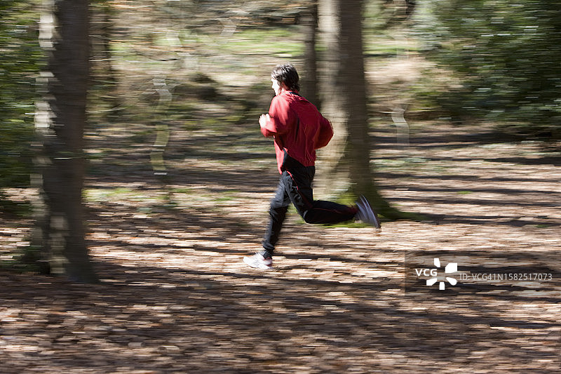 在公园跑步的男人肖像图片素材