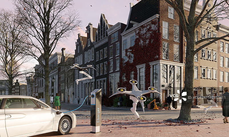 人工智能驱动的城市景观图片素材