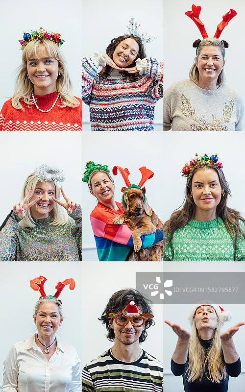 圣诞派对拼贴画图片素材