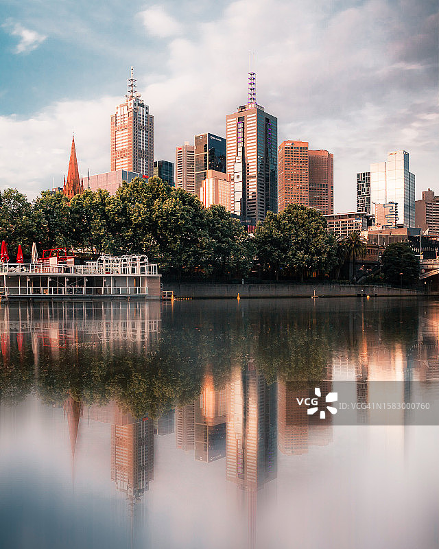 墨尔本雅拉河天际线贺卡图片素材