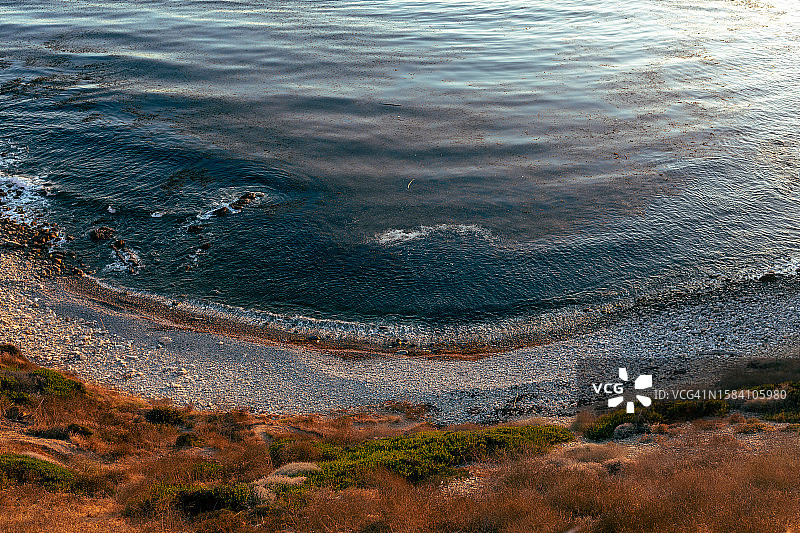 美国加利福尼亚州帕洛斯弗迪斯海滩高角度海景图片素材