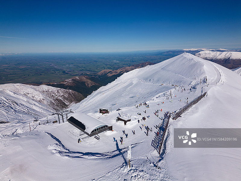新西兰哈特山滑雪场航拍图片素材