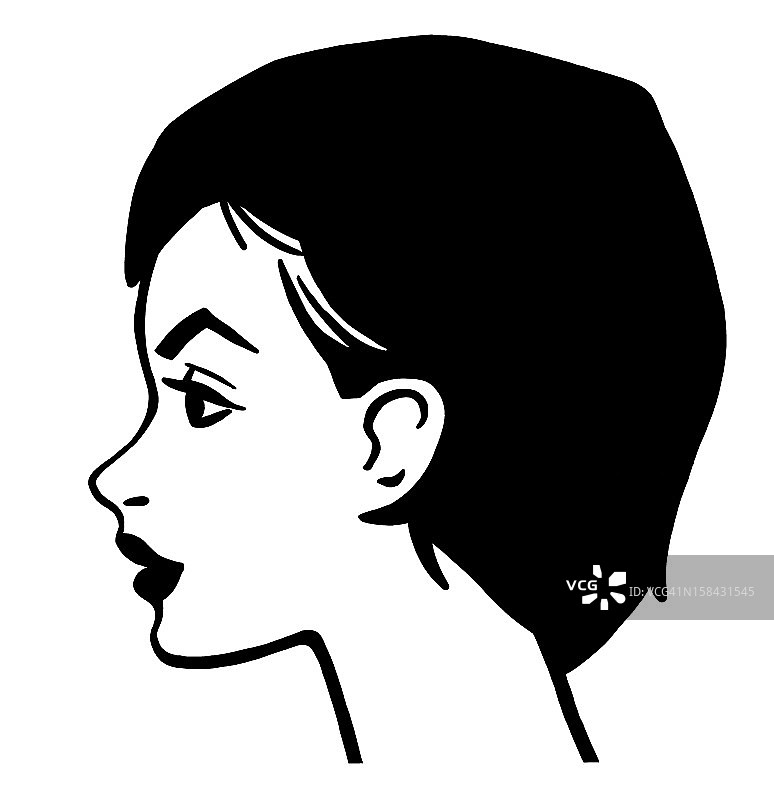 妇女侧面照图片素材