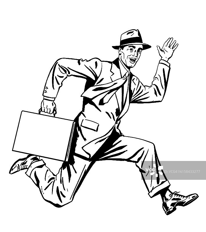 奔跑的商人图片素材