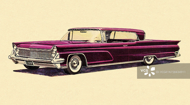 紫色老爷车图片素材