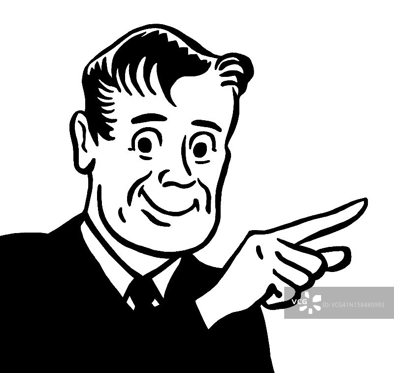 男人指向图片素材