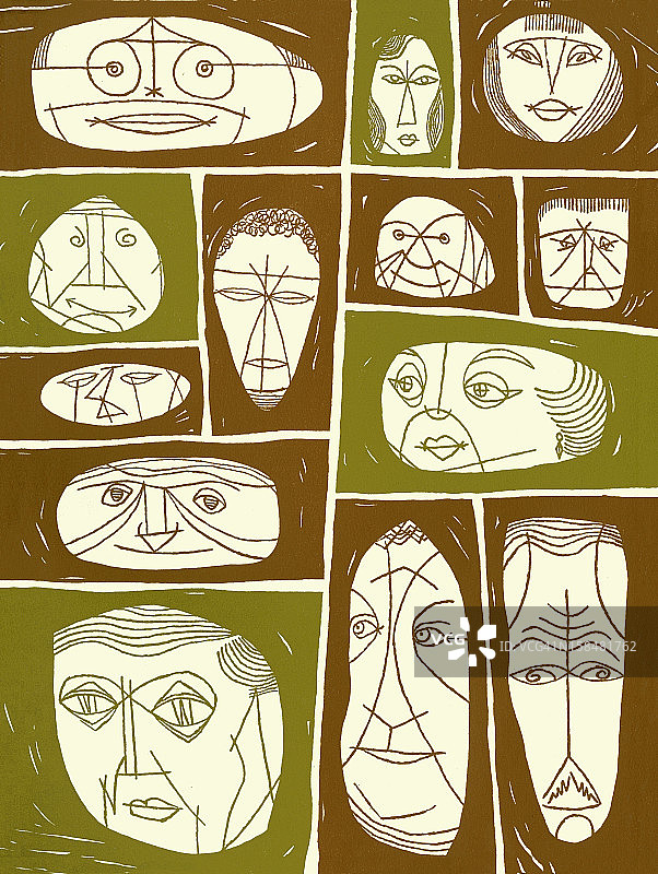 抽象人脸拼贴图片素材