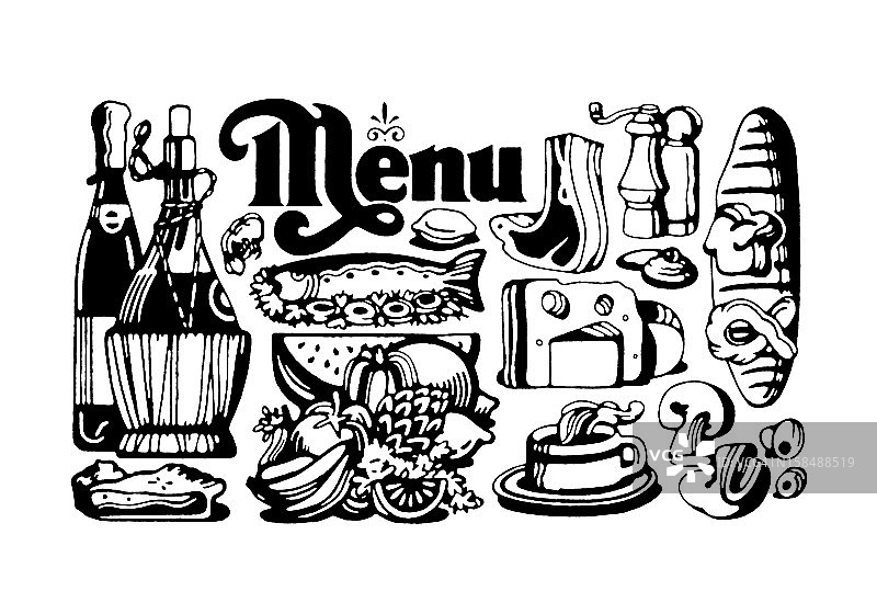 美食美酒菜单图片素材