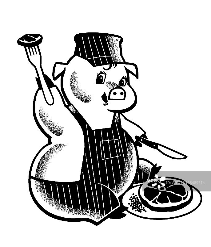 小猪吃东西图片素材