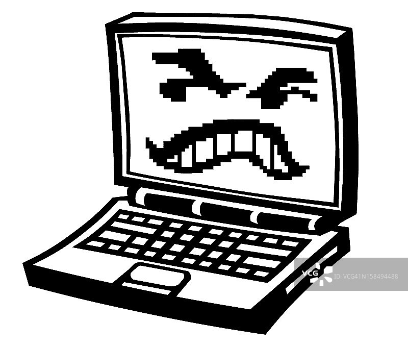 邪恶的笔记本电脑图片素材