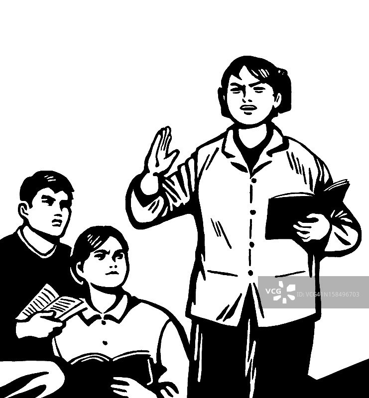 愤怒的女人在教学生图片素材