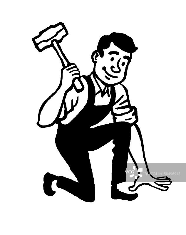 手持锤子的工人图片素材