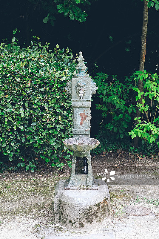 公园里的旧公共喷泉图片素材