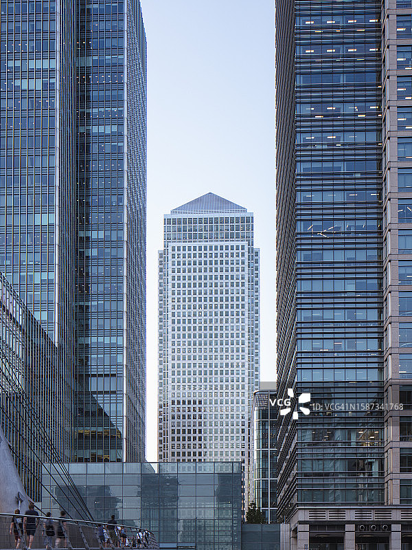 伦敦金丝雀码头的现代金融建筑图片素材