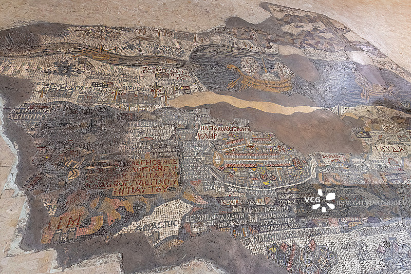 马达巴马赛克地图，约旦马达巴图片素材