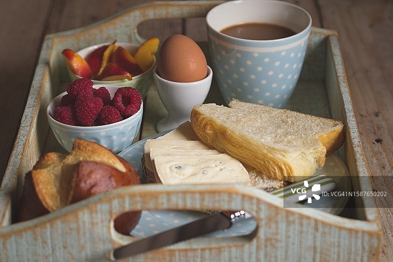餐桌上早餐的特写图片素材
