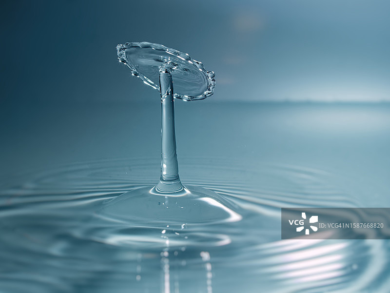 白色背景下的水花飞溅特写图片素材