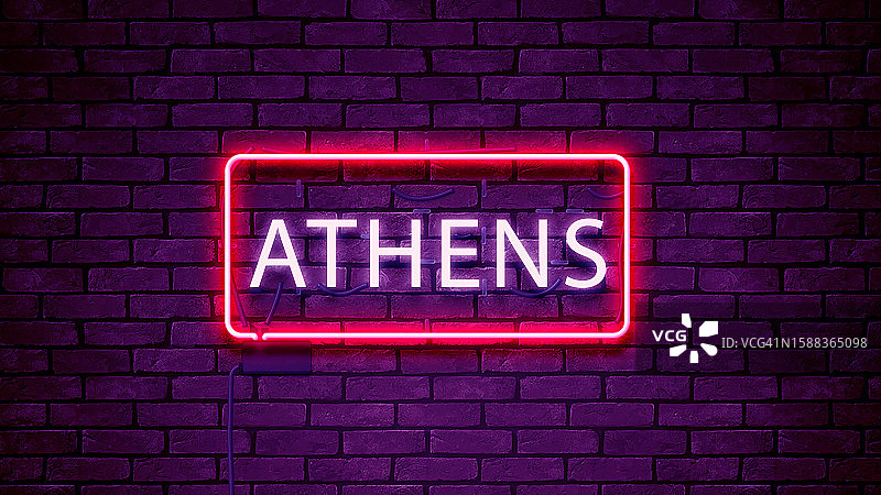 雅典霓虹灯字图片素材