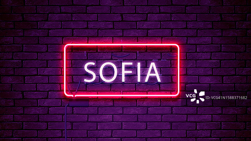霓虹灯索菲亚字样图片素材