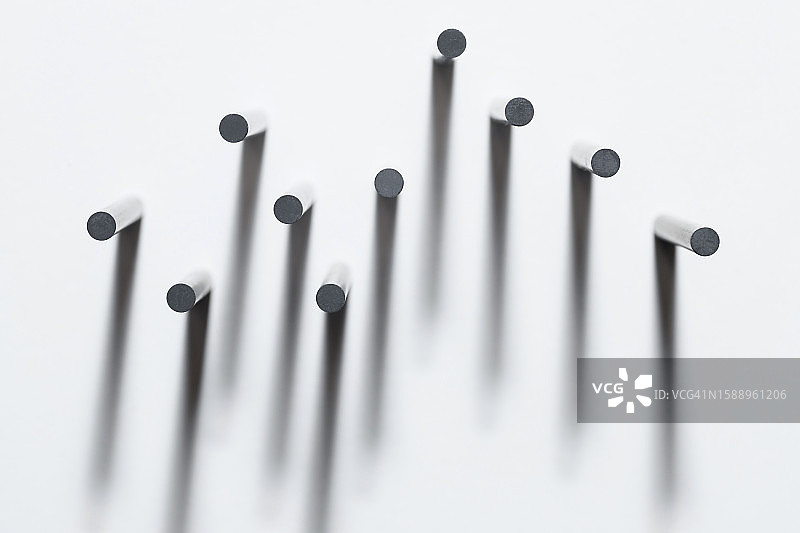 排列成图表的钢筋概念图图片素材