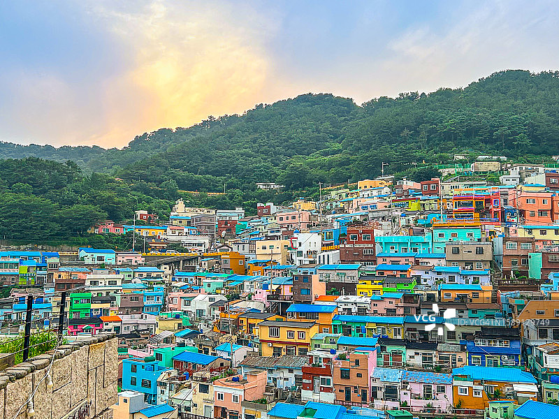 韩国釜山甘川文化村图片素材