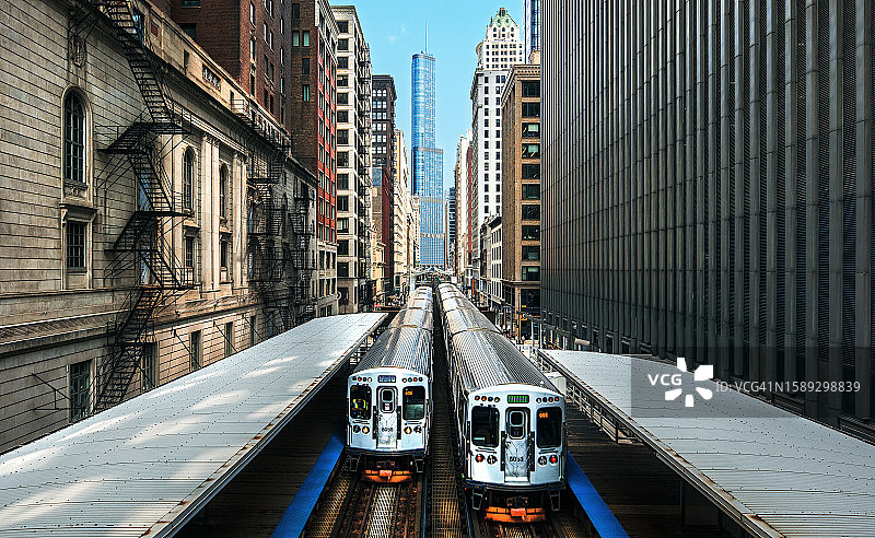 芝加哥高架铁路图片素材