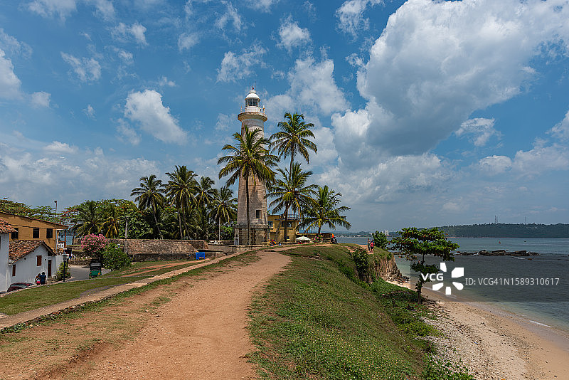 斯里兰卡加勒堡城墙上的加勒灯塔图片素材