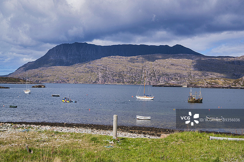 从阿德玛尔向西眺望卡奈德湖，苏格兰高地地区，英国图片素材