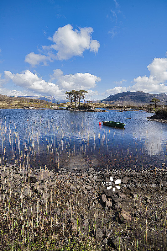 阿辛特湖，苏格兰高地地区萨瑟兰郡，朝南图片素材