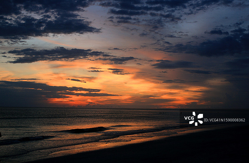 佛罗里达州北雷丁顿海滩日落海景图片素材