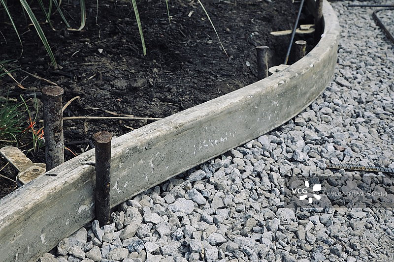 后院庭院的水泥模板图片素材