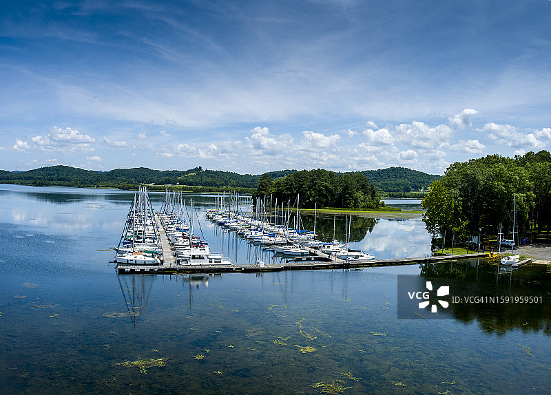 阿拉巴马州冈特斯维尔湖鸟瞰图图片素材