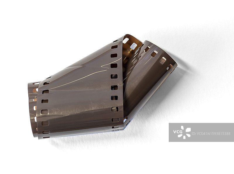 白色背景上的35毫米彩色负片胶卷图片素材