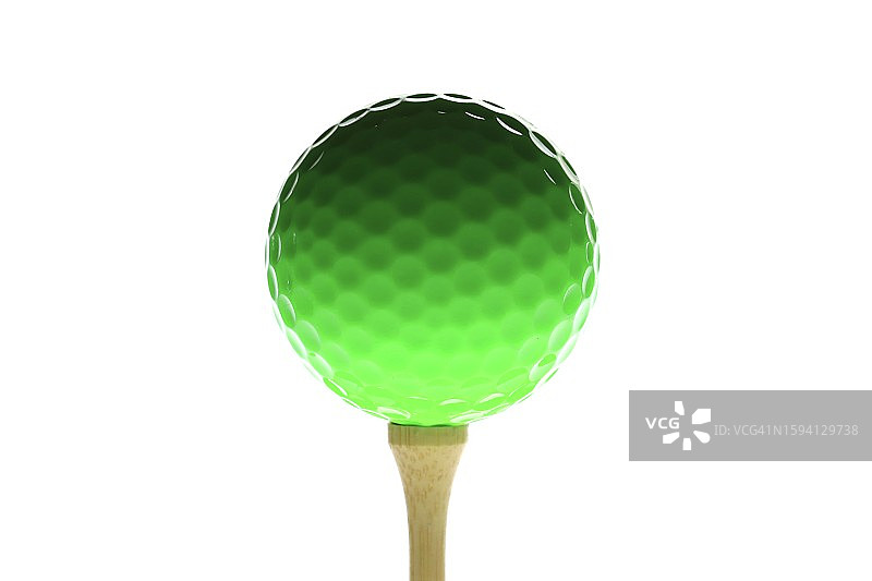 高尔夫球座上的绿色球图片素材