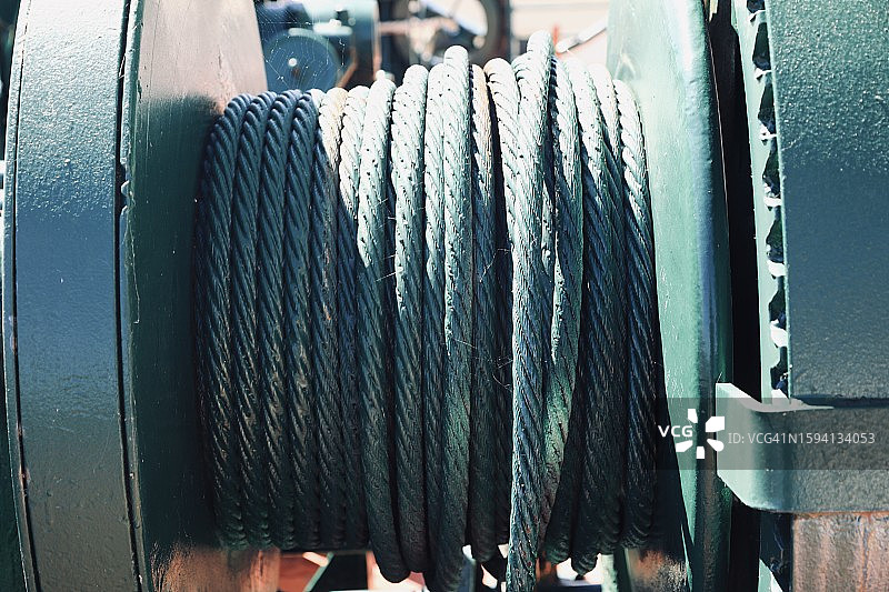 机械起重机用钢缆卷筒图片素材