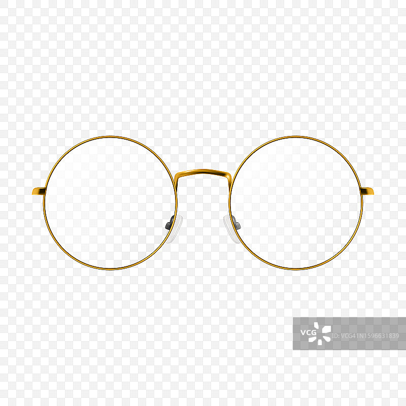 3D逼真圆形透明眼镜框样机图片素材