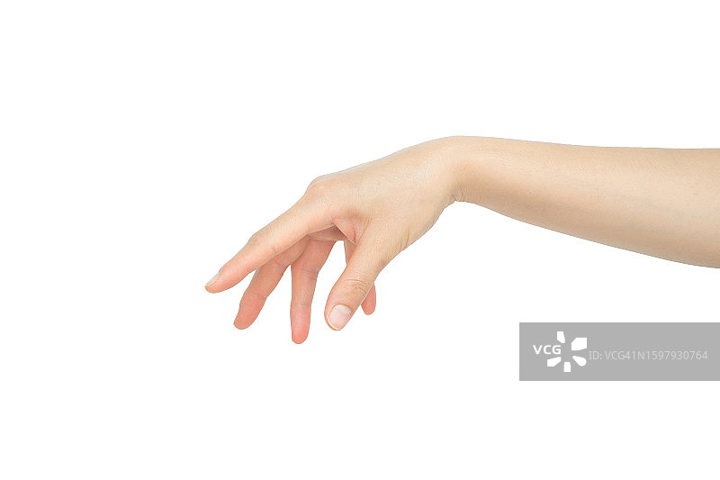 女士手部给予姿势，白色背景图片素材