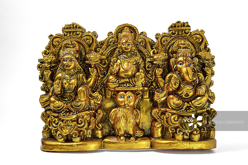 排灯节象头神和拉克希米女神像图片素材