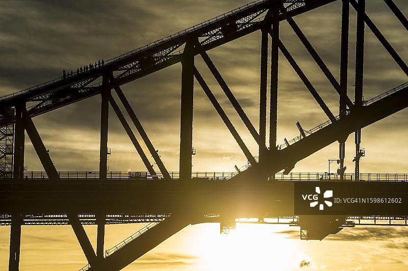 悉尼海港大桥日落景色，新南威尔士州图片素材
