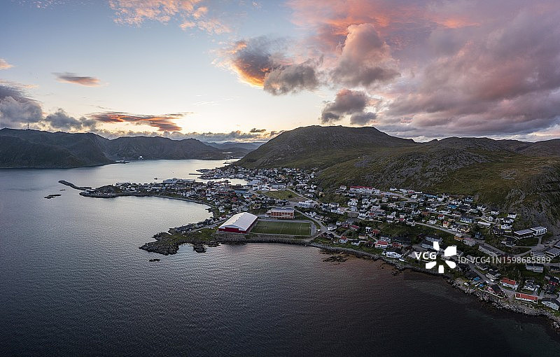 挪威特罗姆斯-芬马克郡马格尔岛洪宁斯沃格图片素材