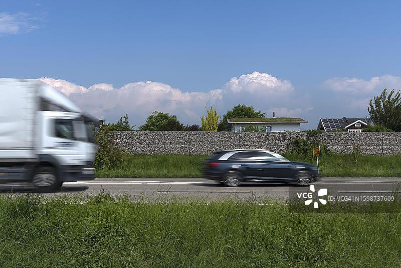 德国巴登-符腾堡州拉尔噪音防护墙图片素材