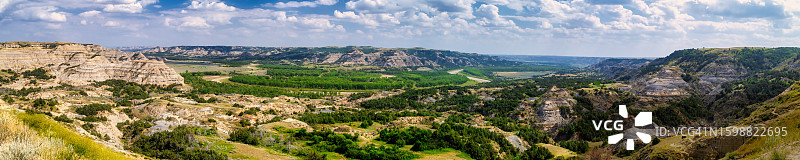 西奥多·罗斯福国家公园北部荒地全景河湾图片素材