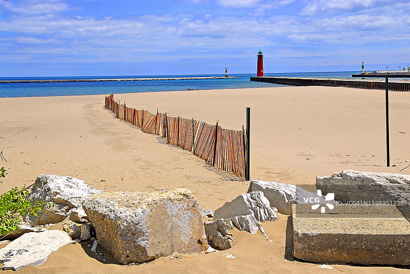 基诺沙港灯塔图片素材