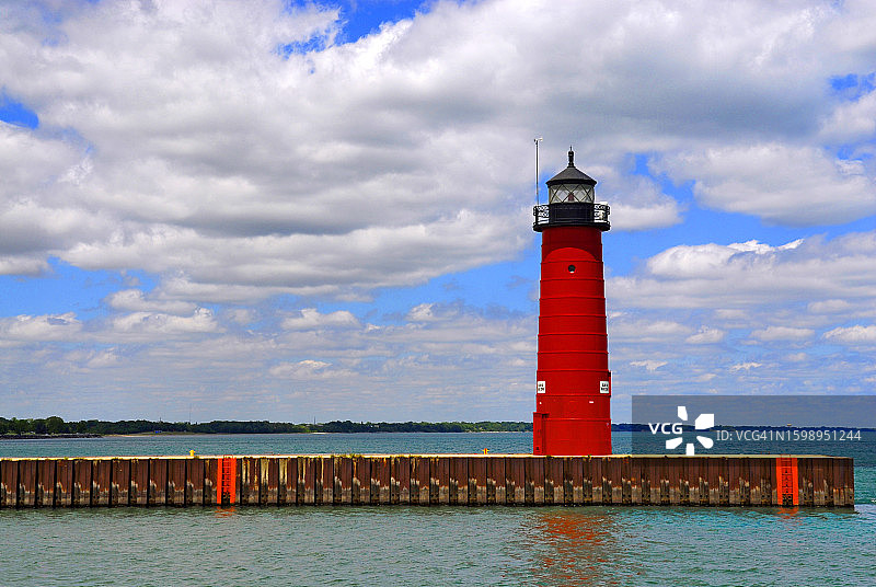 基诺沙港灯塔图片素材