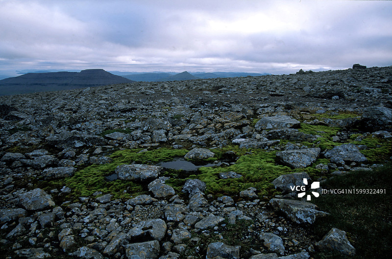 北大西洋岛屿上的多石高原图片素材