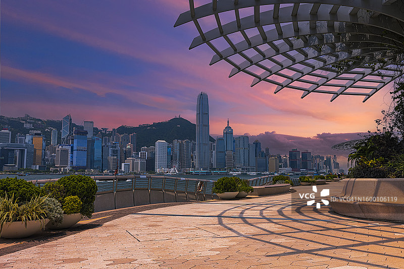香港维多利亚港黄昏美景图片素材