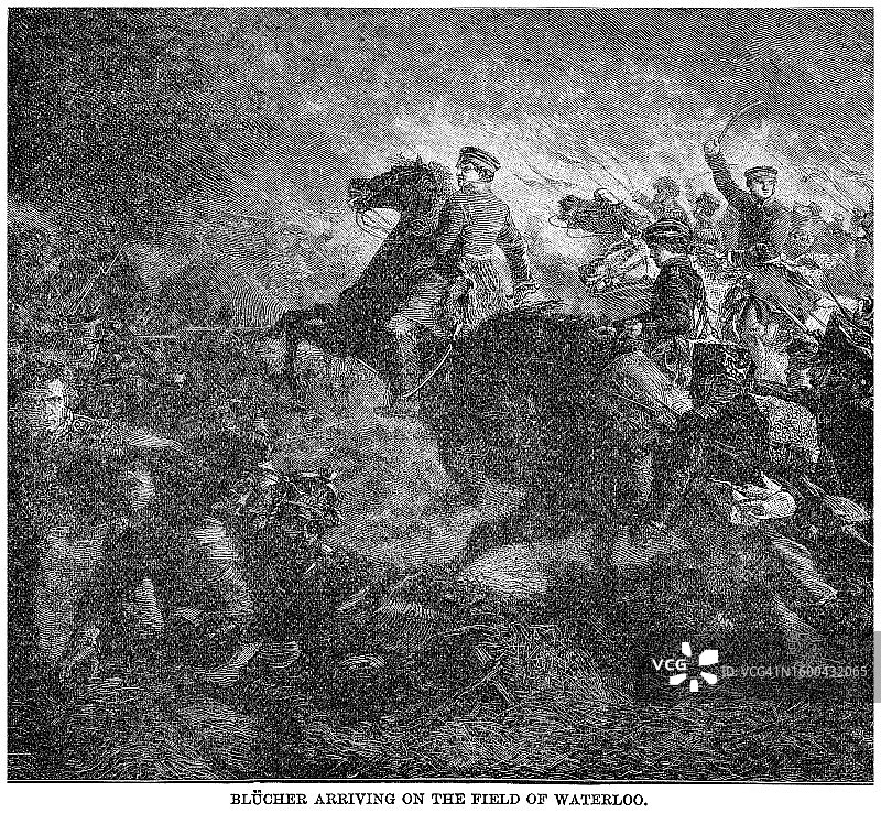 布吕歇尔元帅旧版插图图片素材