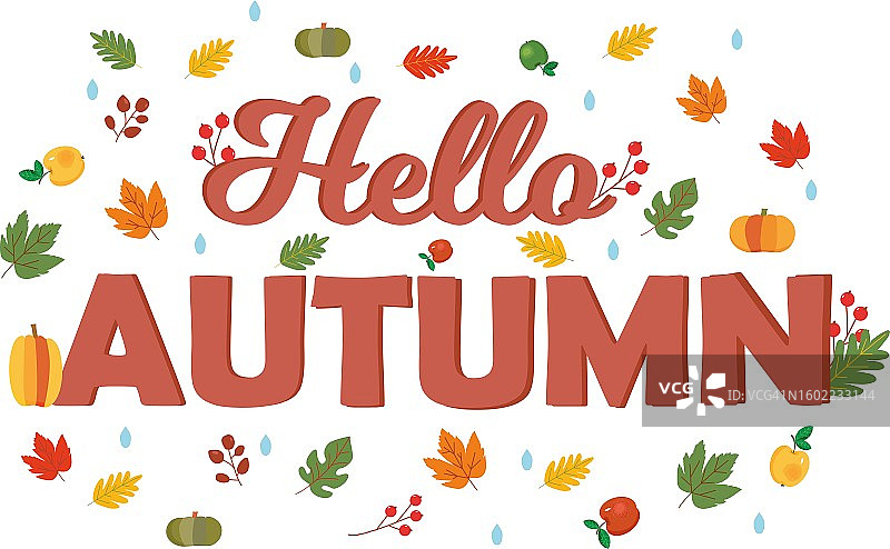 你好，秋天图片素材